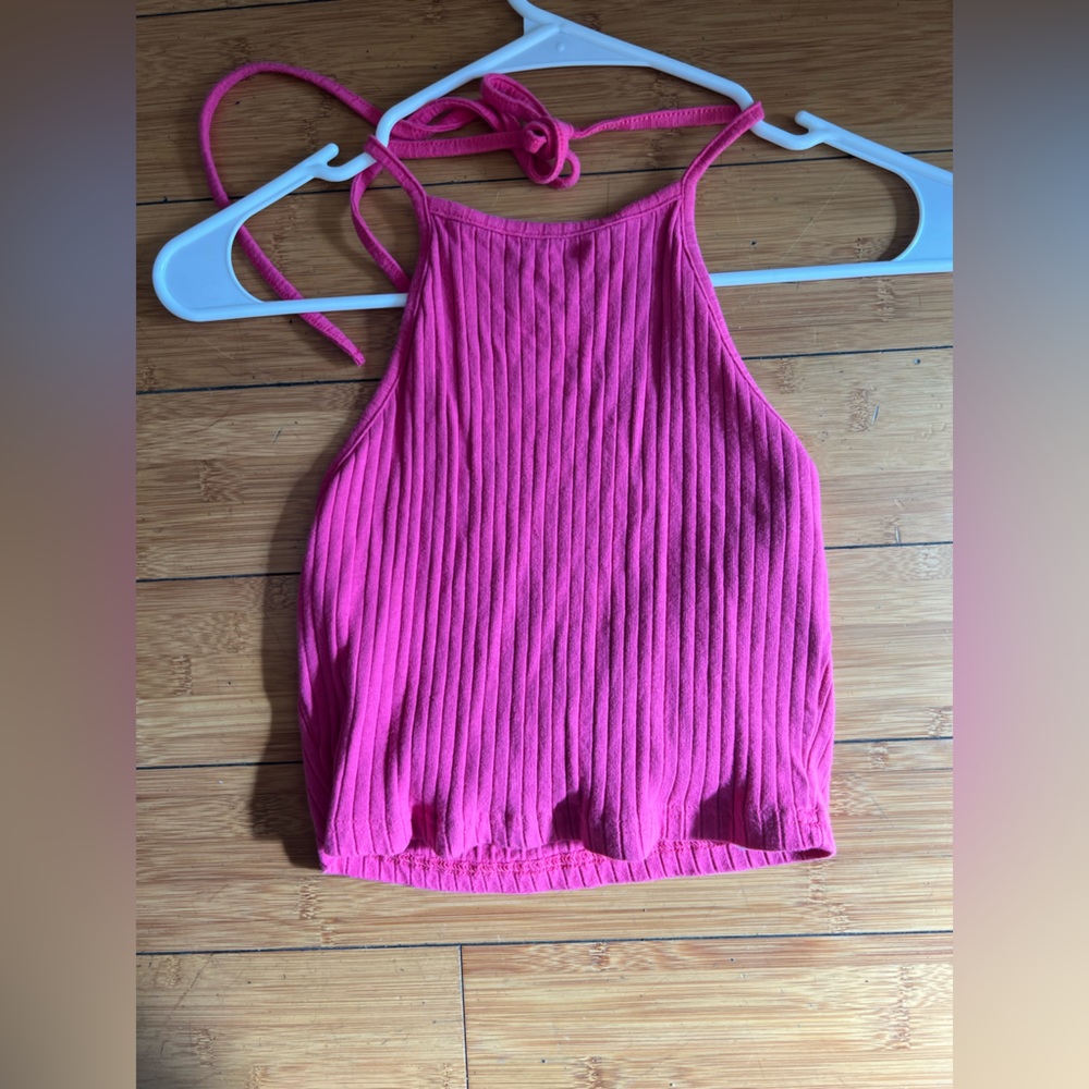 Pink halter top
